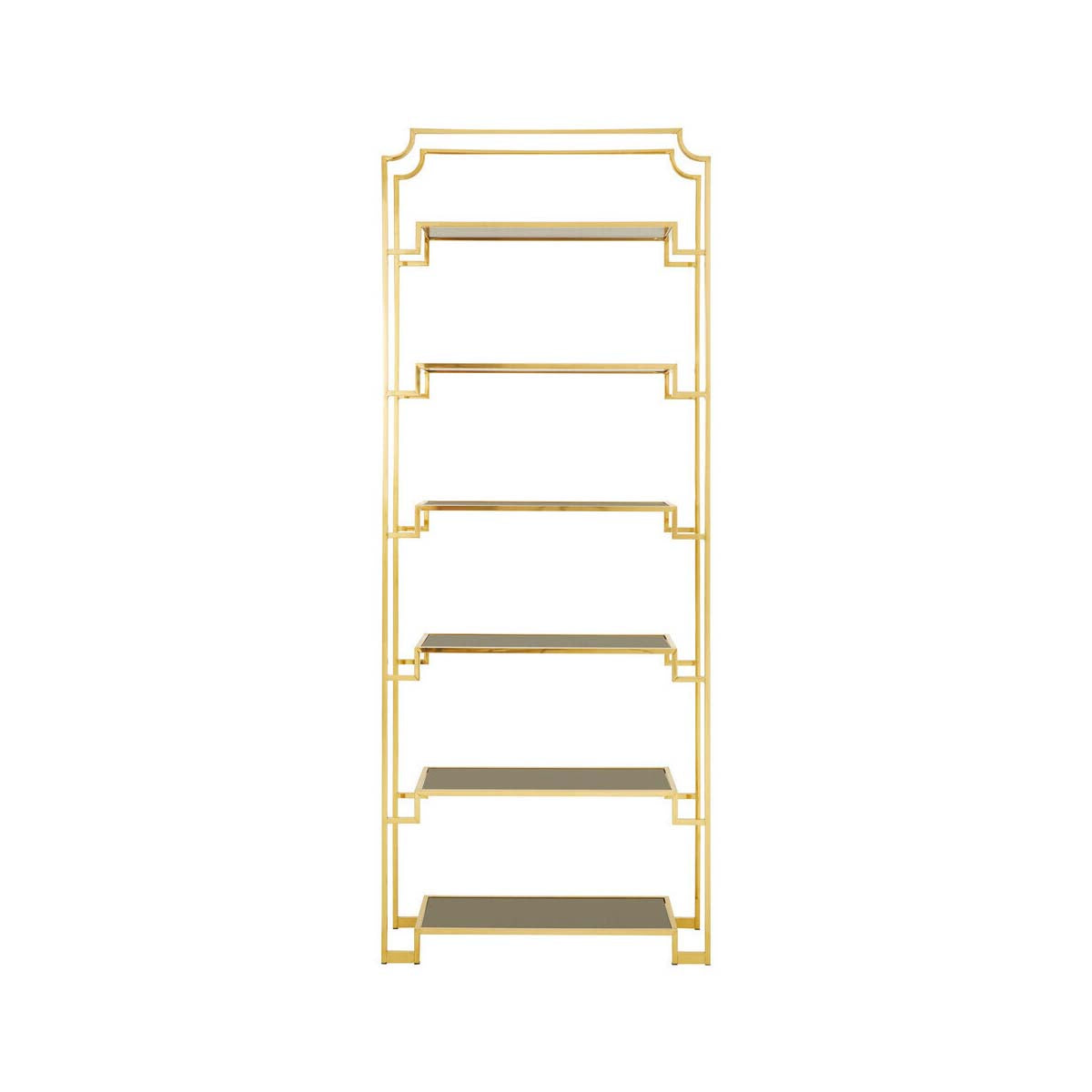 Horizon Rectangular Tempered Glass 6 Tier Shelving Unit