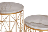 Avantis Set Of 2 Marble Top Round Side Tables