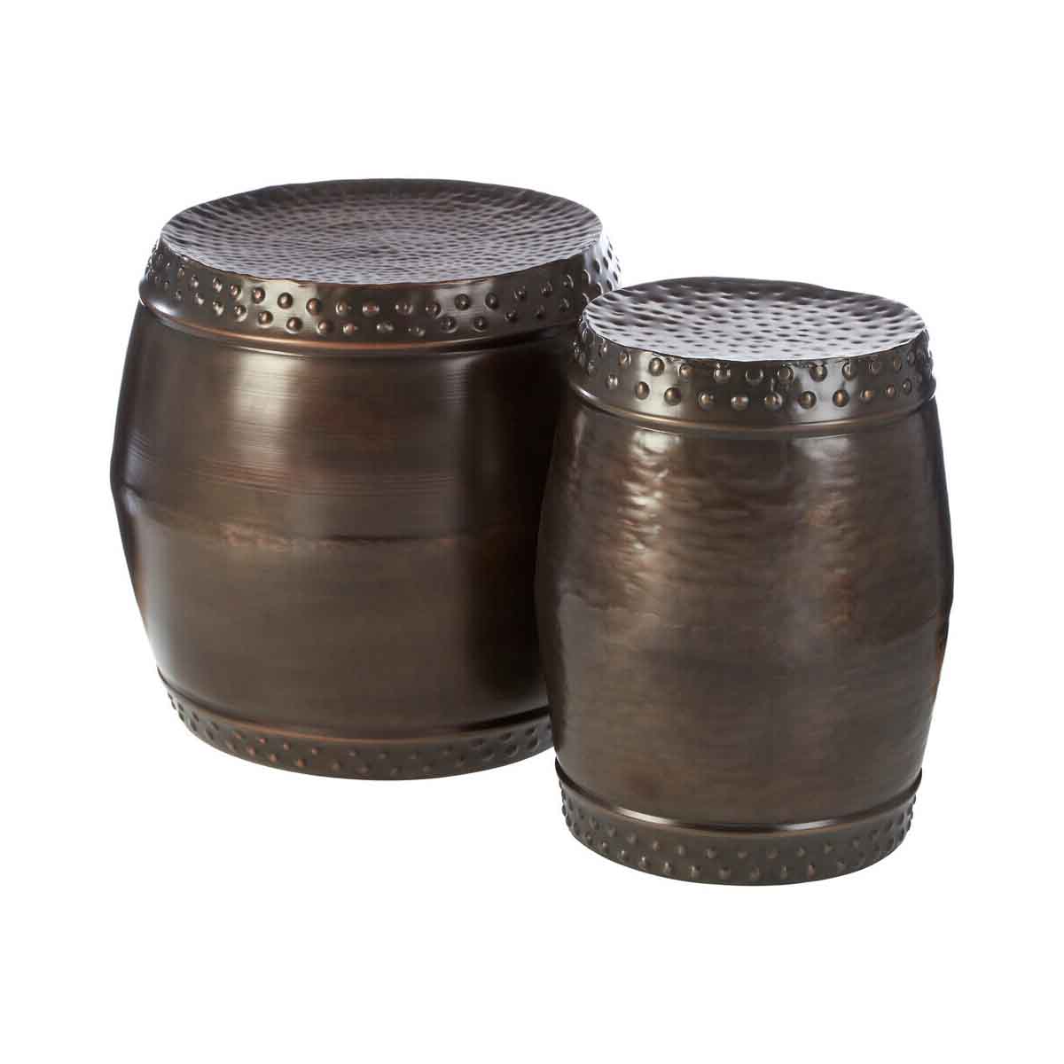 Reza Set of 2 Drum Style Side Tables