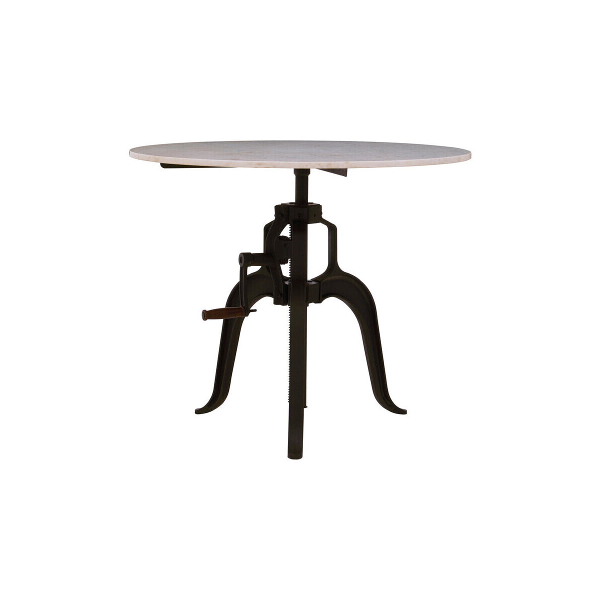 Vasco Three Leg Small White Marble Iron Table