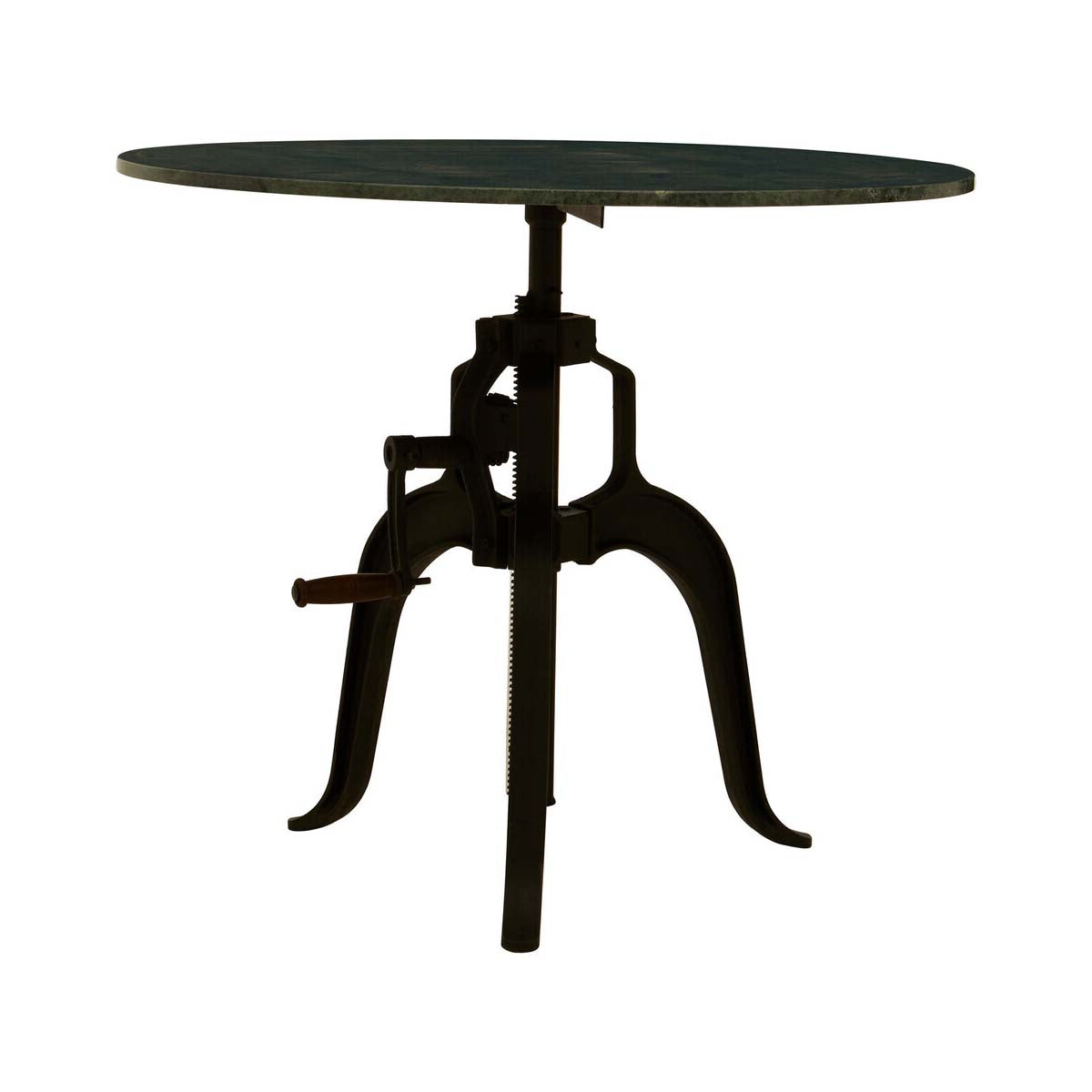 Vasco Three Leg Small Green Marble Iron Table