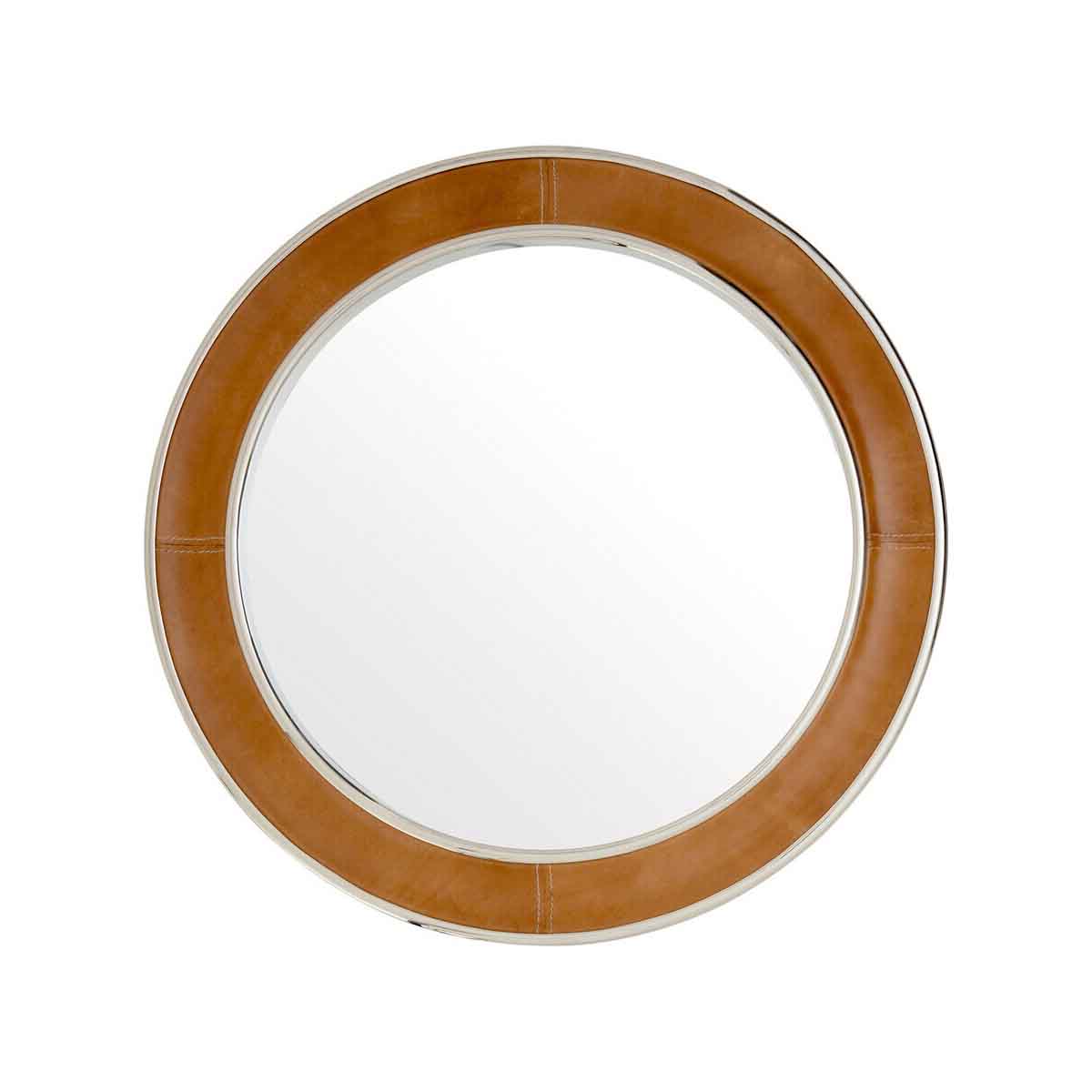 Churchill Tan Genuine Leather Wall Mirror