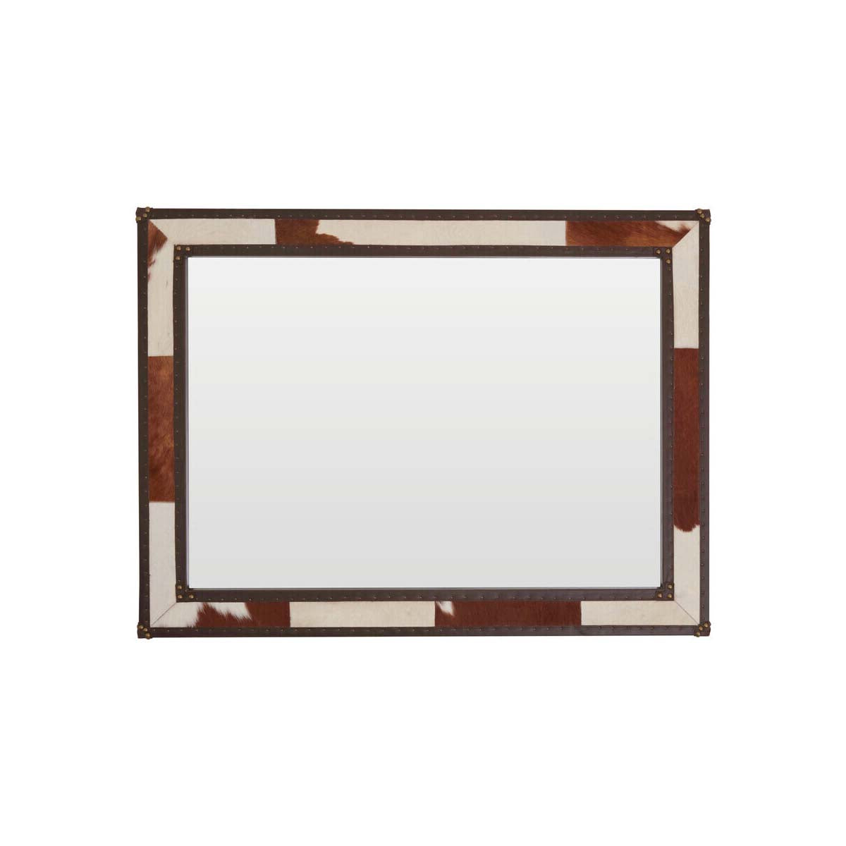 Kensington Townhouse Brown And White Genuine Cowhide Wall Mirror
