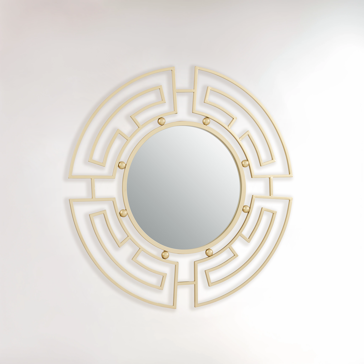 Jalal Gold Finish Rouund Wall Mirror