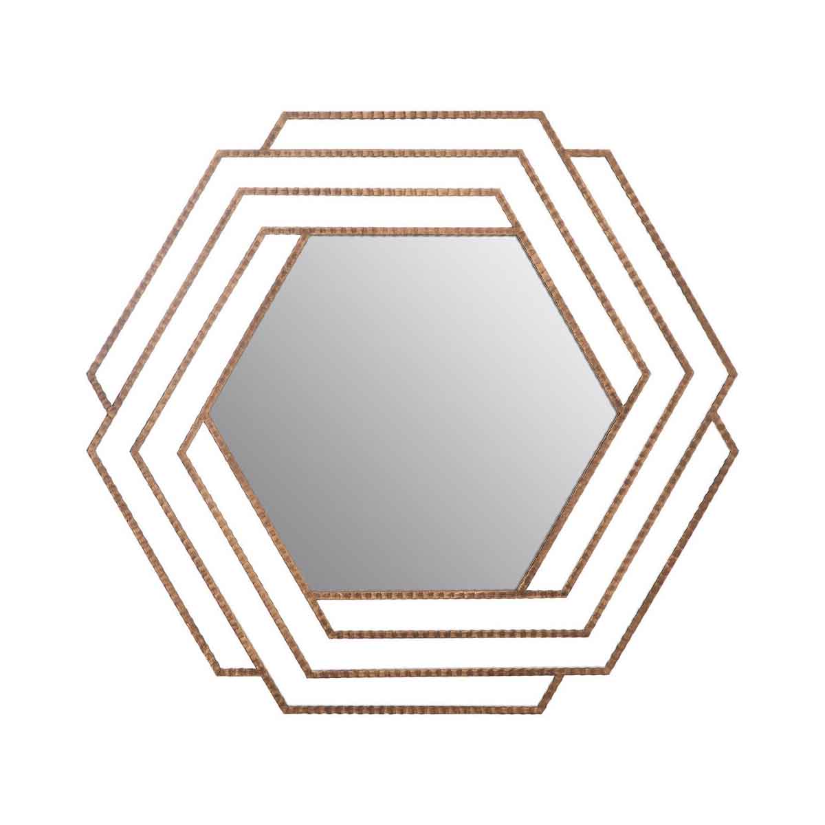 Beauly Antique Gold Hexagon Wall Mirror