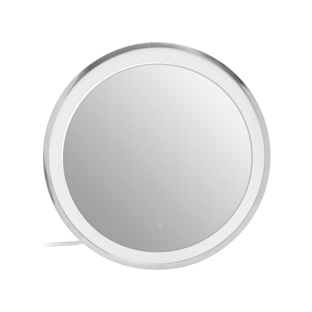 Avelino Illuminated Silver Round Mirror