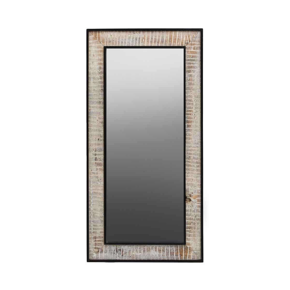 Luxor Recycled Wood Rectangular Wall Mirror
