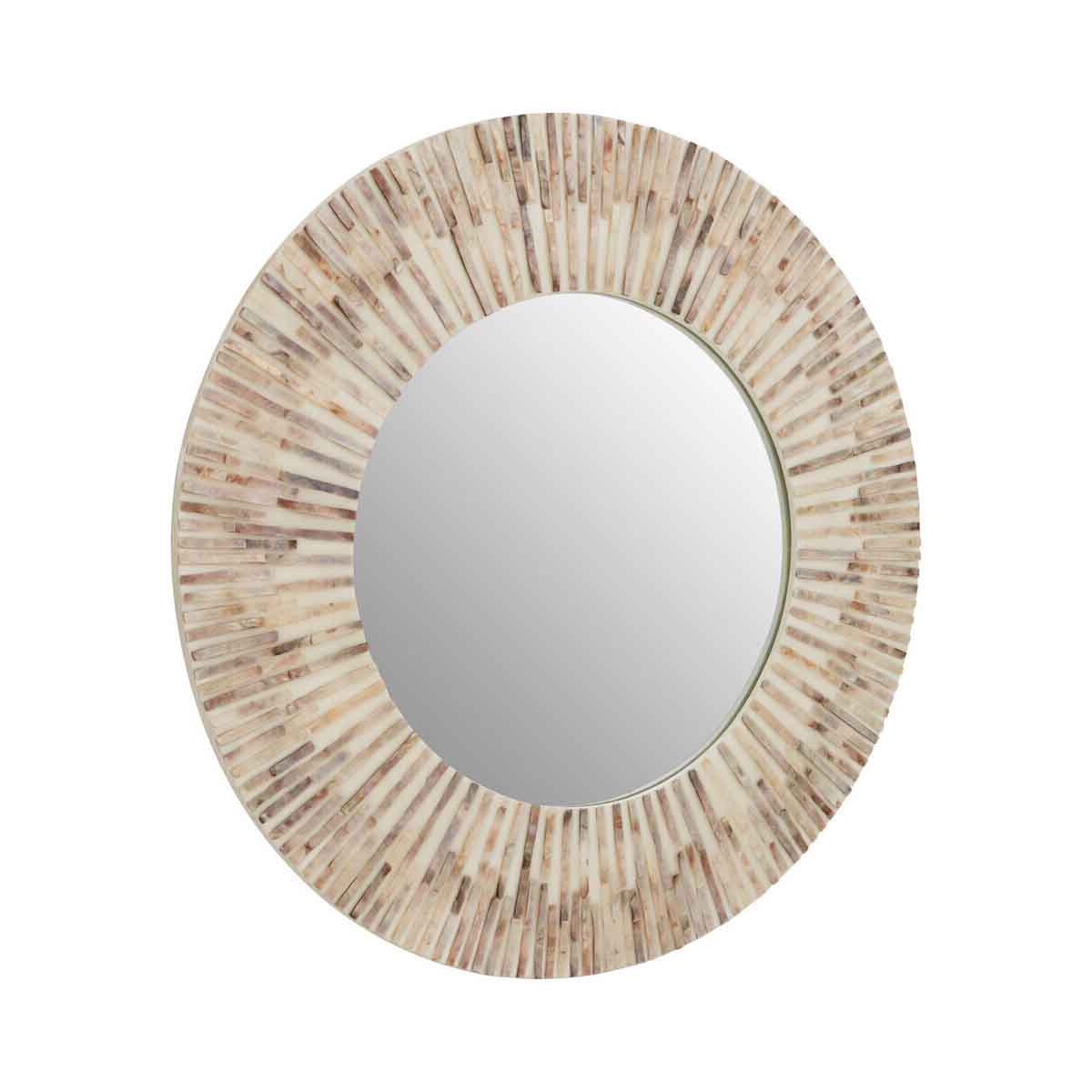Palu Natural Shell Round Wall Mirror