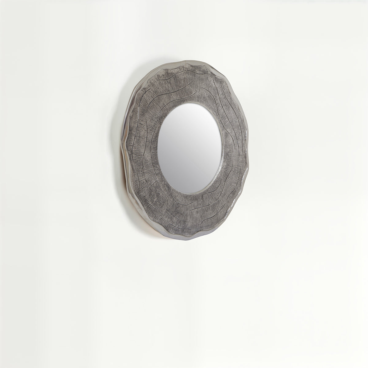 Silva Large Oak Effect Silver Wall Mirror