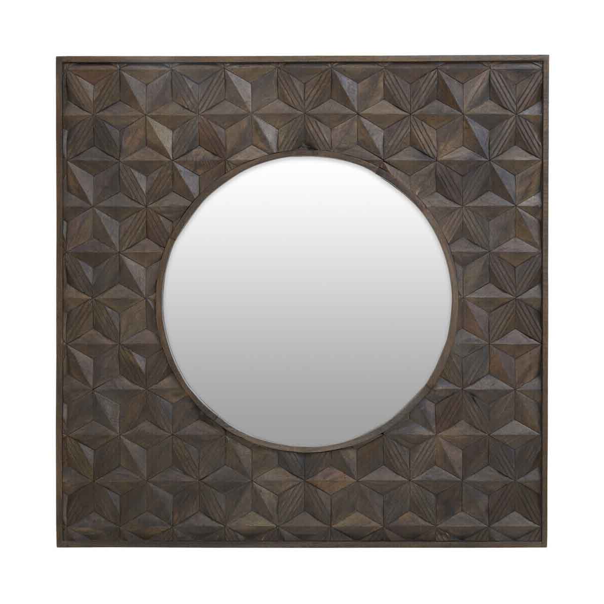Solana Brown Mango Wood Wall Mirror