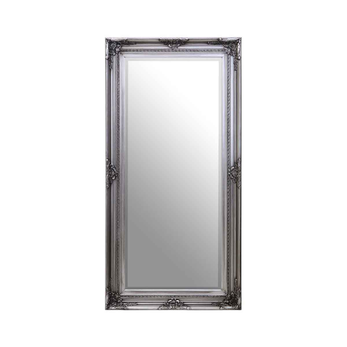 Lori 80X160Cm Wall Mirror Silver Wooden Frame