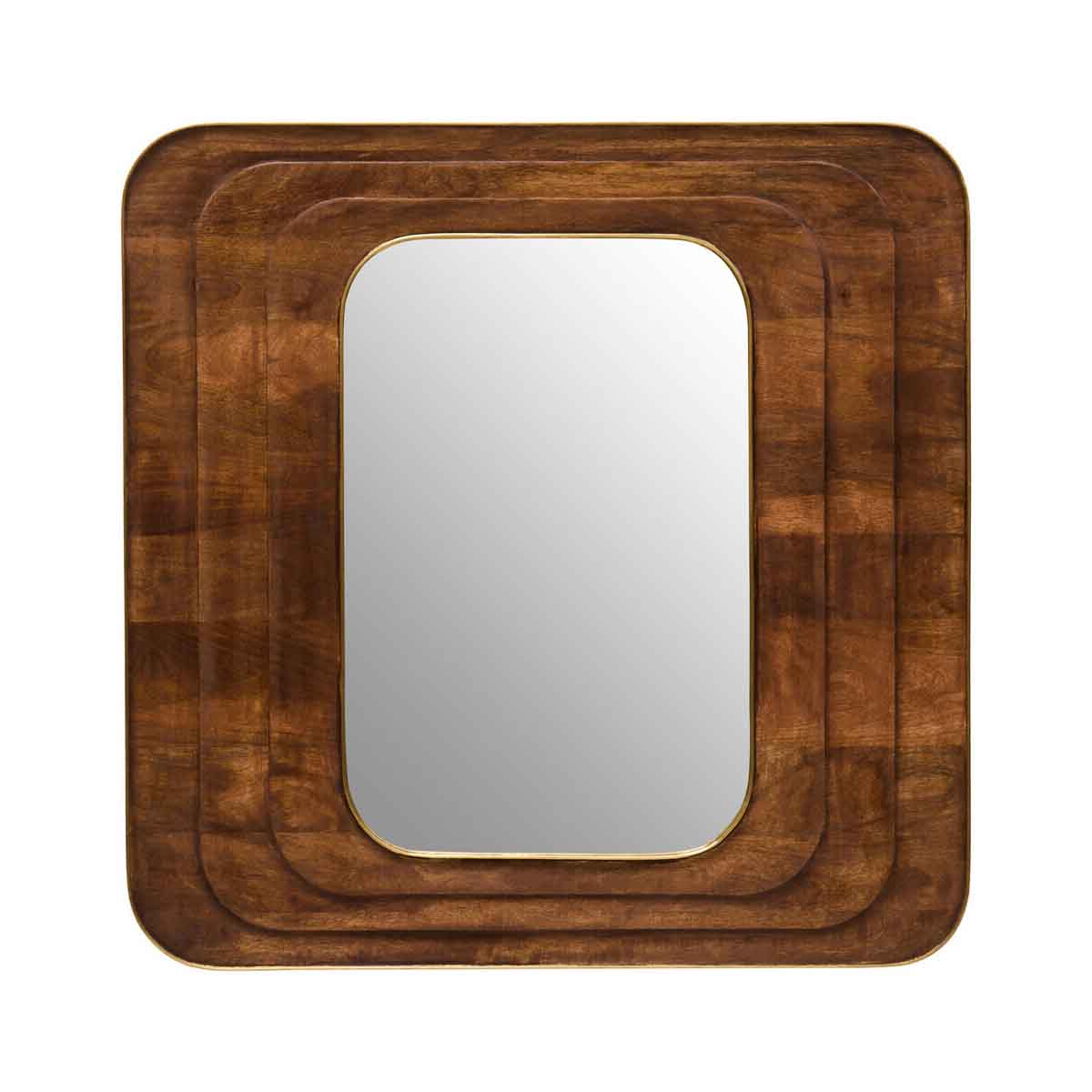 Sangar Mango Wood Carved Design Wall Mirror