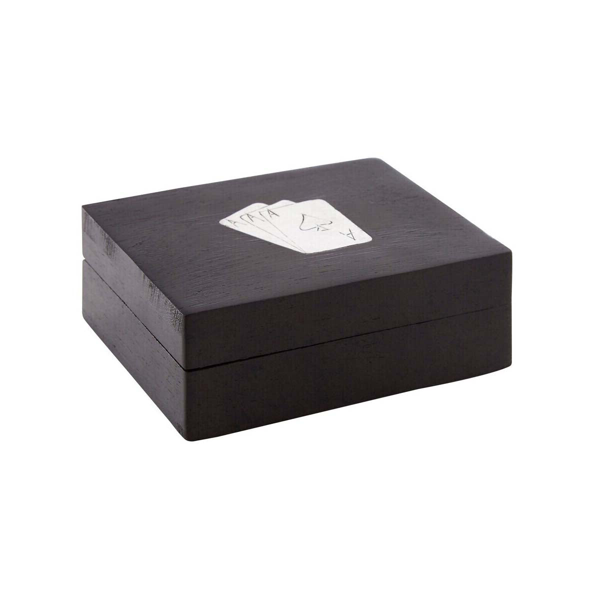Churchill Games Black Wood Playing Card Box