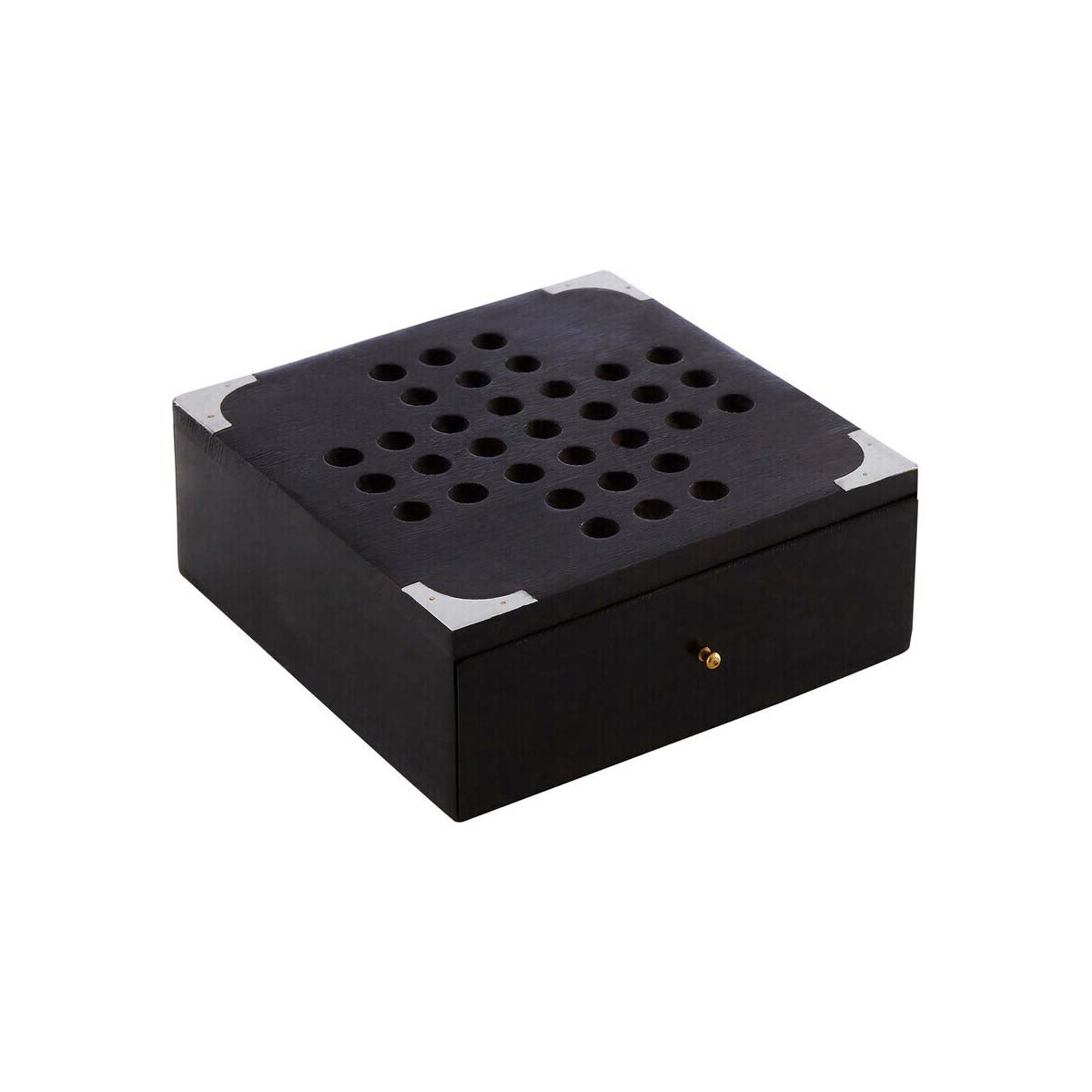 Churchill Games Black Sheesham Wood Solitaire Games Box