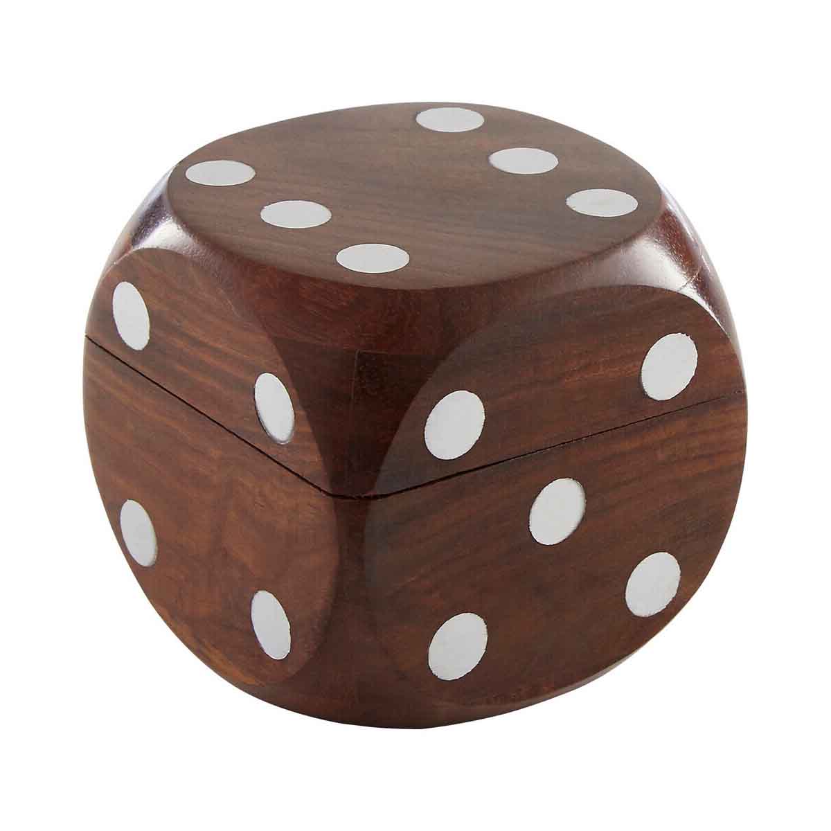 Churchill Games Sheesham Wood Dice Box with 5 Dice