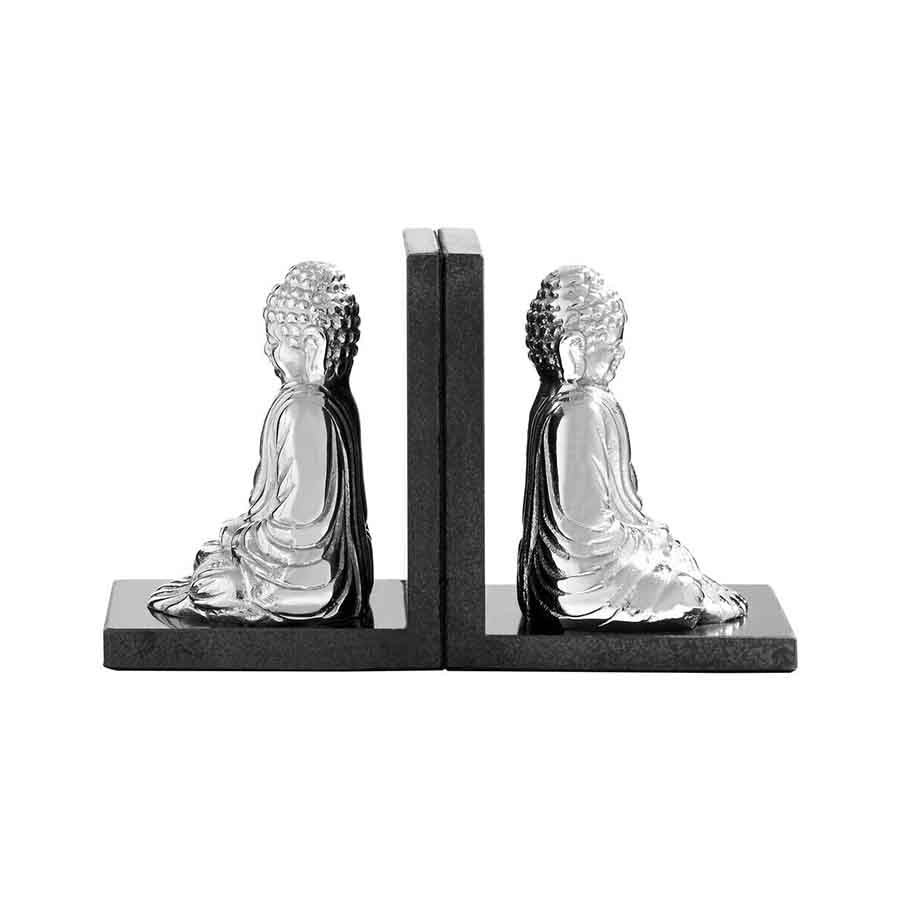 Kinsley Set of 2 Buddha Bookends with Marble Base