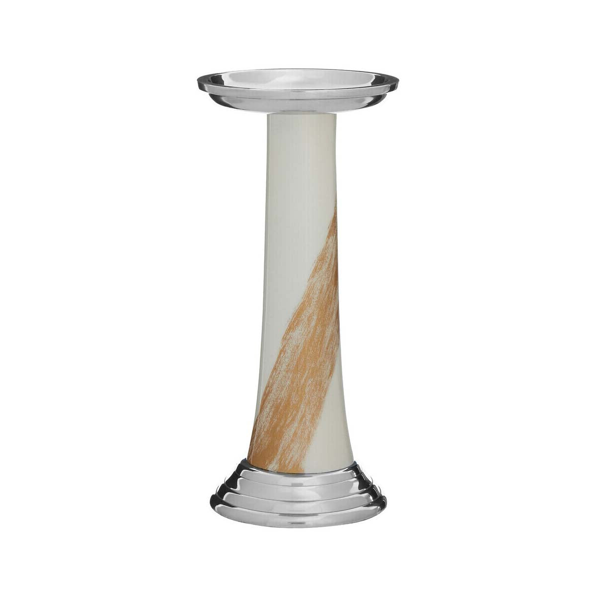 Alma White And Gold Candle Holder