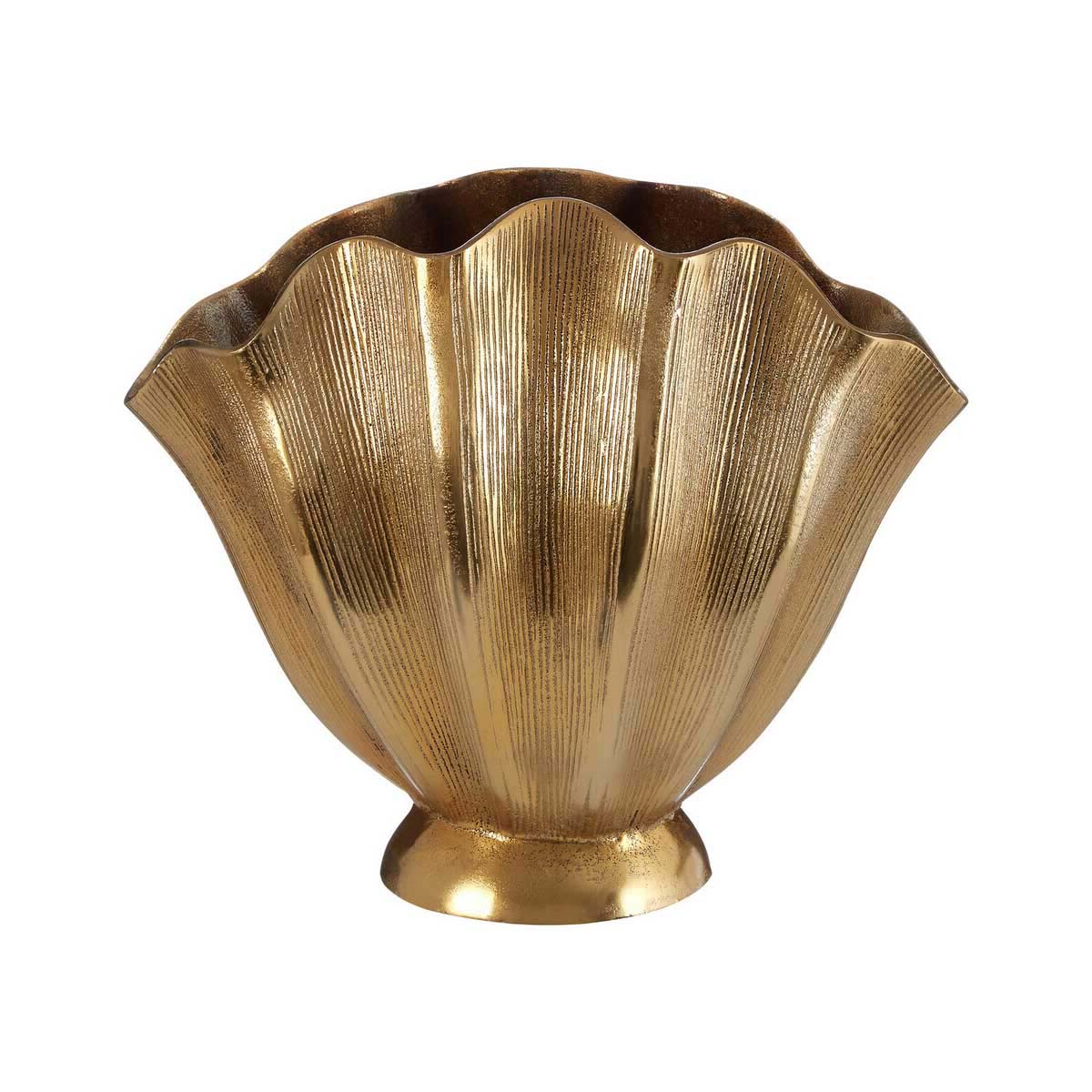 Estrella Small Fluted Gold Finish Vase