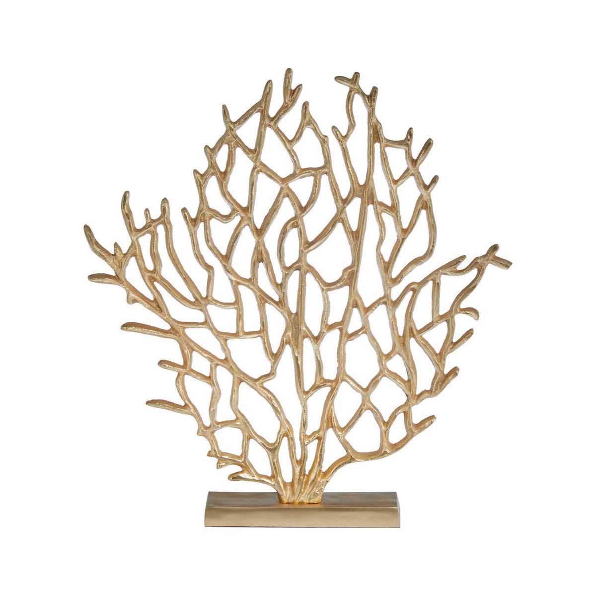 Prato Small Gold Finish Coral Sculpture