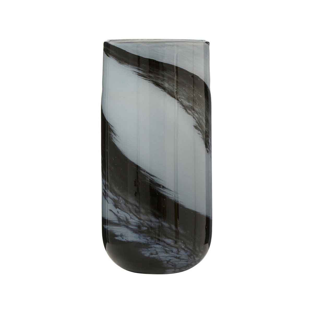 Carra Large Grey And Black Brushstroke Vase