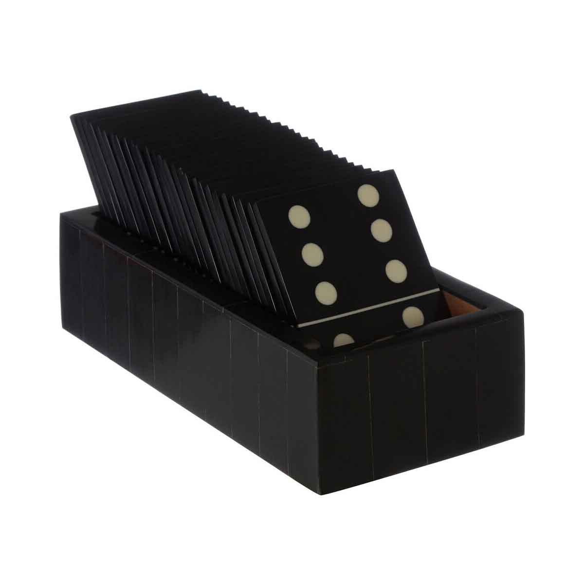 Churchill Games Black Domino Set with Black Dominoes