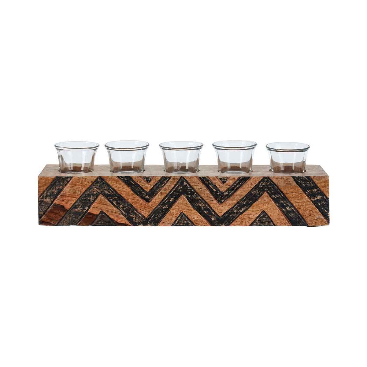 Bantu Tribal Wooden Tealight Holder