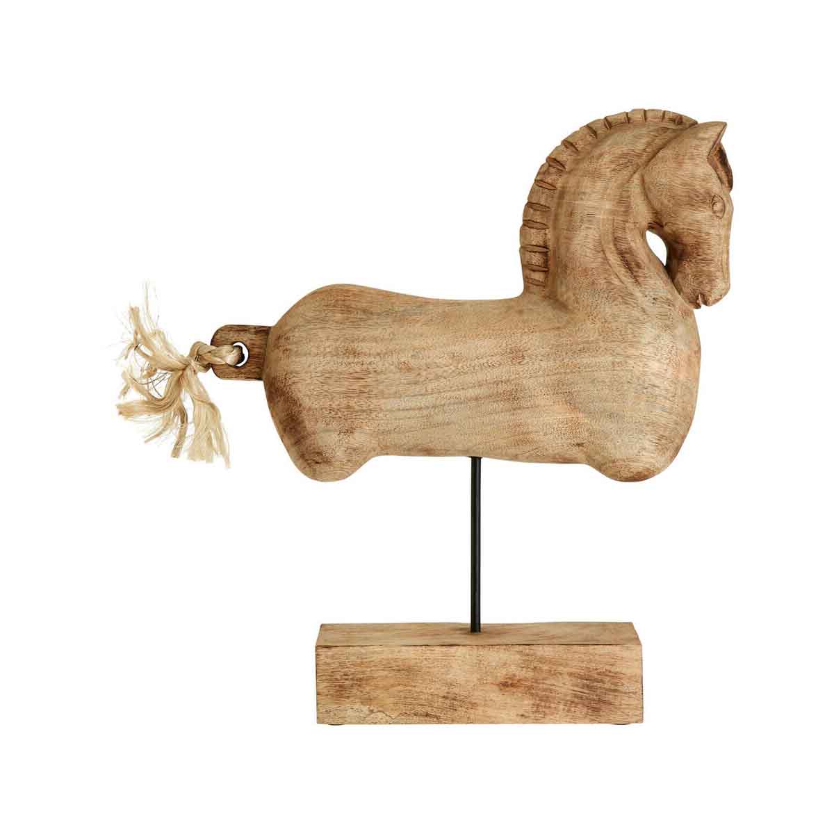 Fidra Natural Wood Horse Sculpture