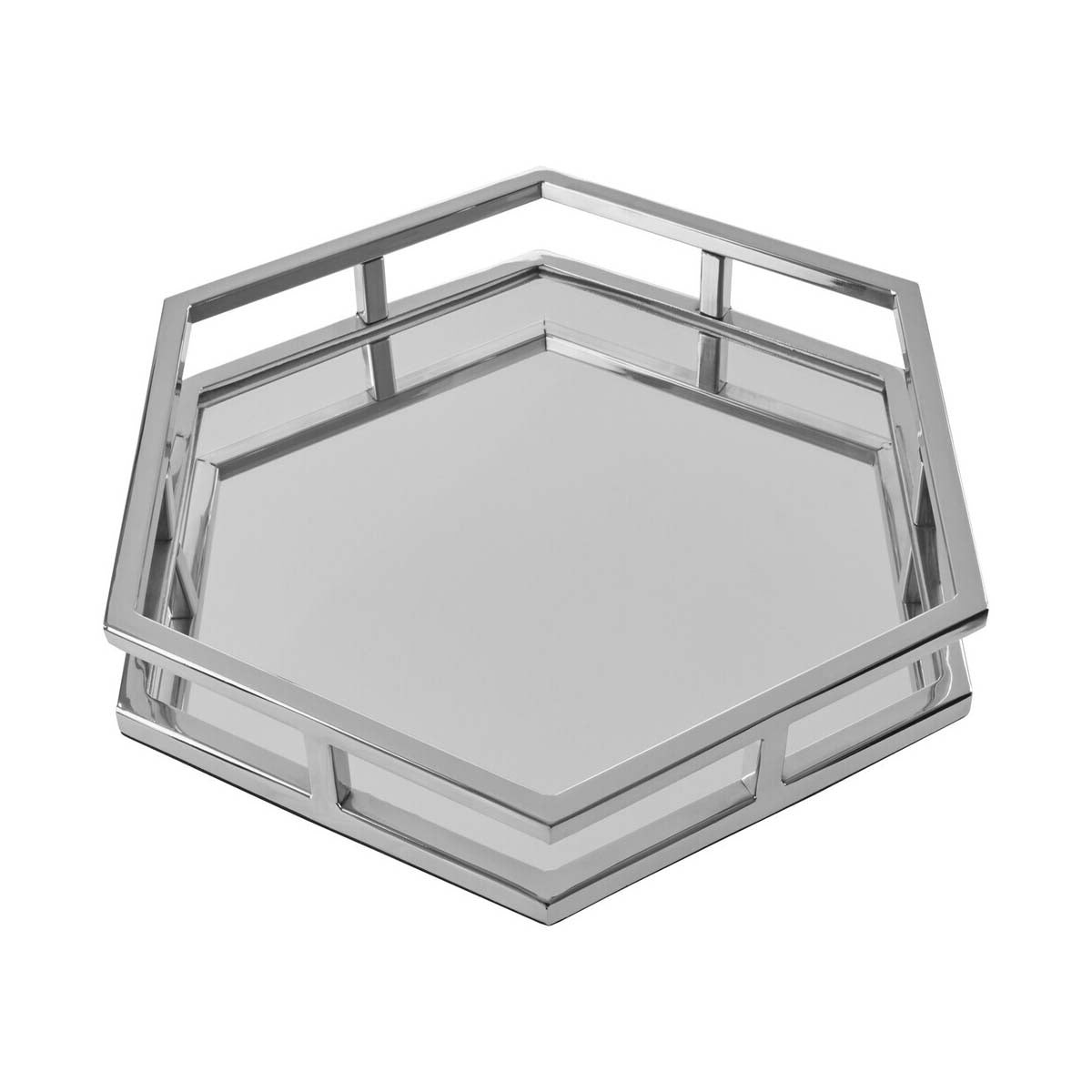 Herber Silver Finish Hexagonal Tray
