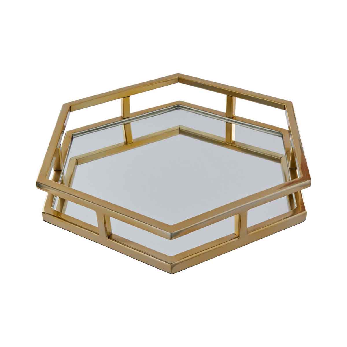 Herber Gold Finish Hexagonal Tray