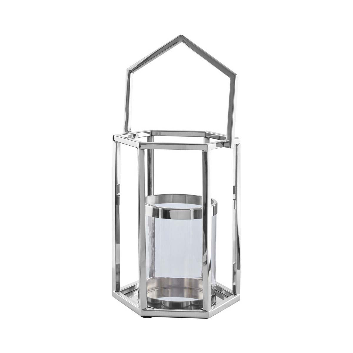 Herber Small Silver Hexagonal Lantern