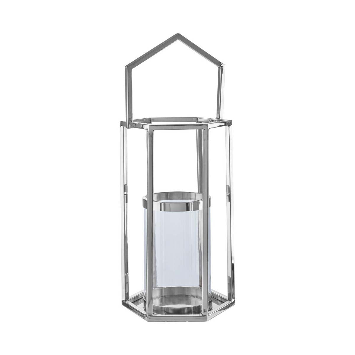 Herber Large Silver Hexagonal Lantern.