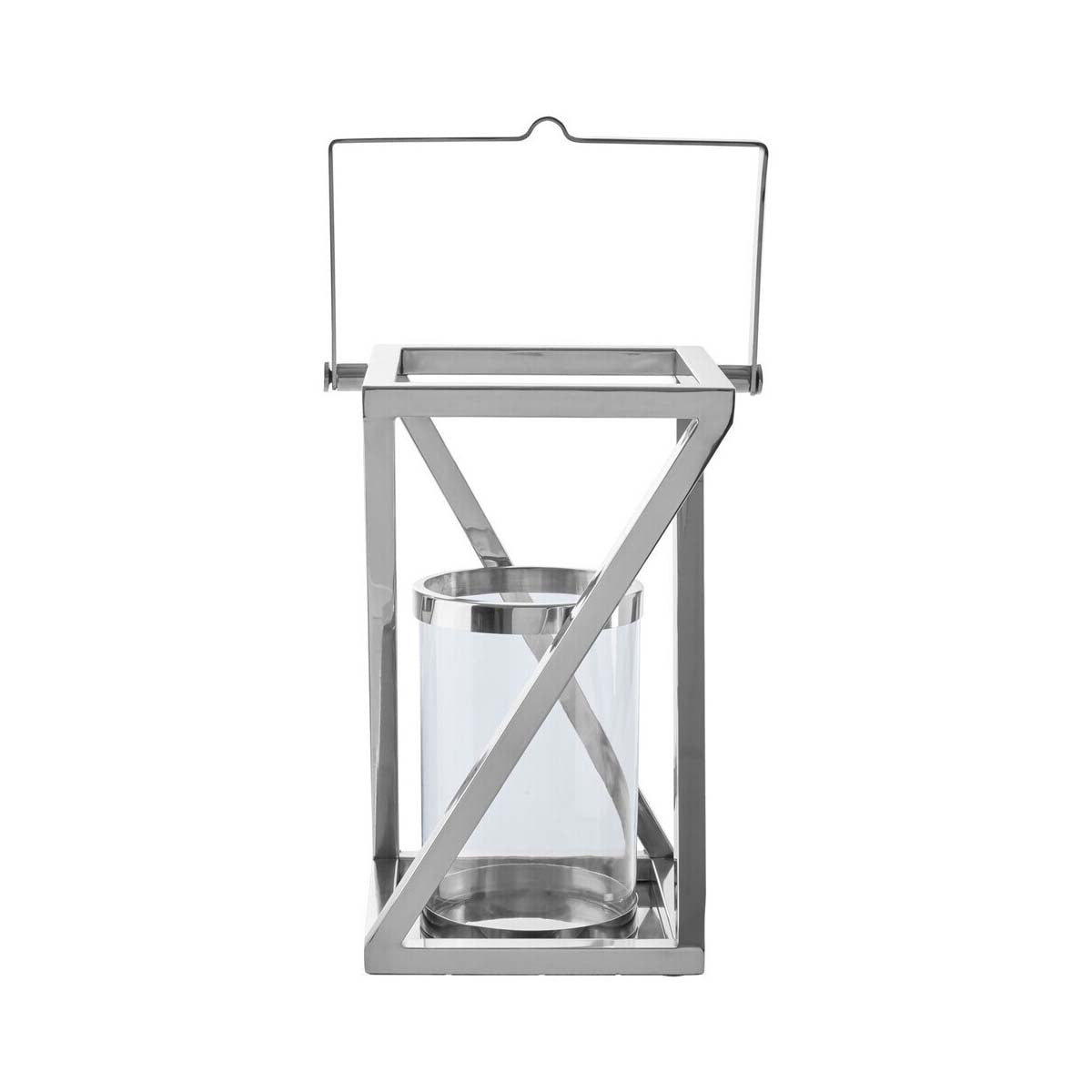 Cruzar Small Silver Criss Cross Lantern.