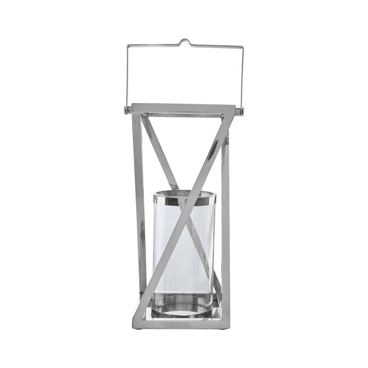 Cruzar Large Silver Criss Cross Lantern.