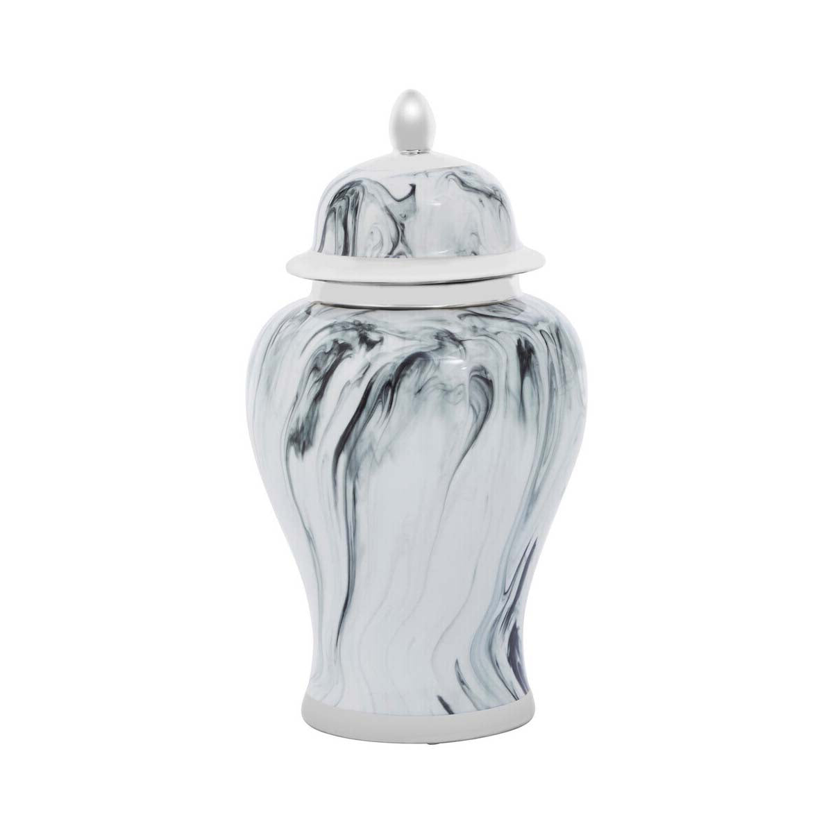 Marmo Grey and White Marble Effect Large Ceramic Jar