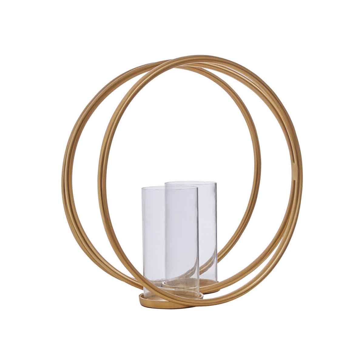 Aura Large Gold Finish Double Candle Holder