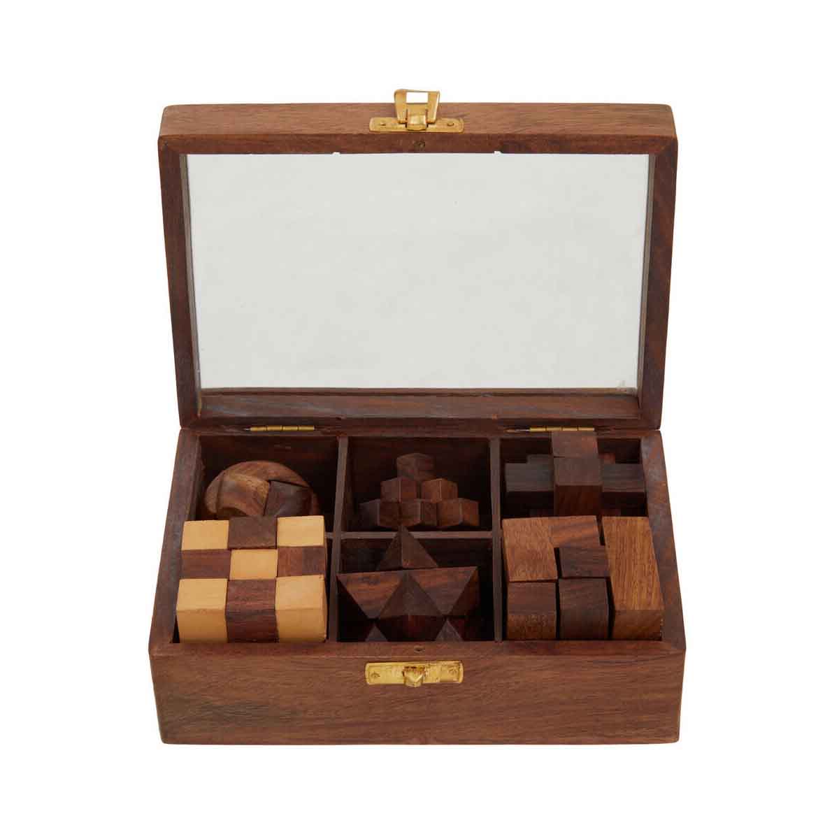 Churchill Games Sheesham Wood 6 Piece 3D Puzzle Set