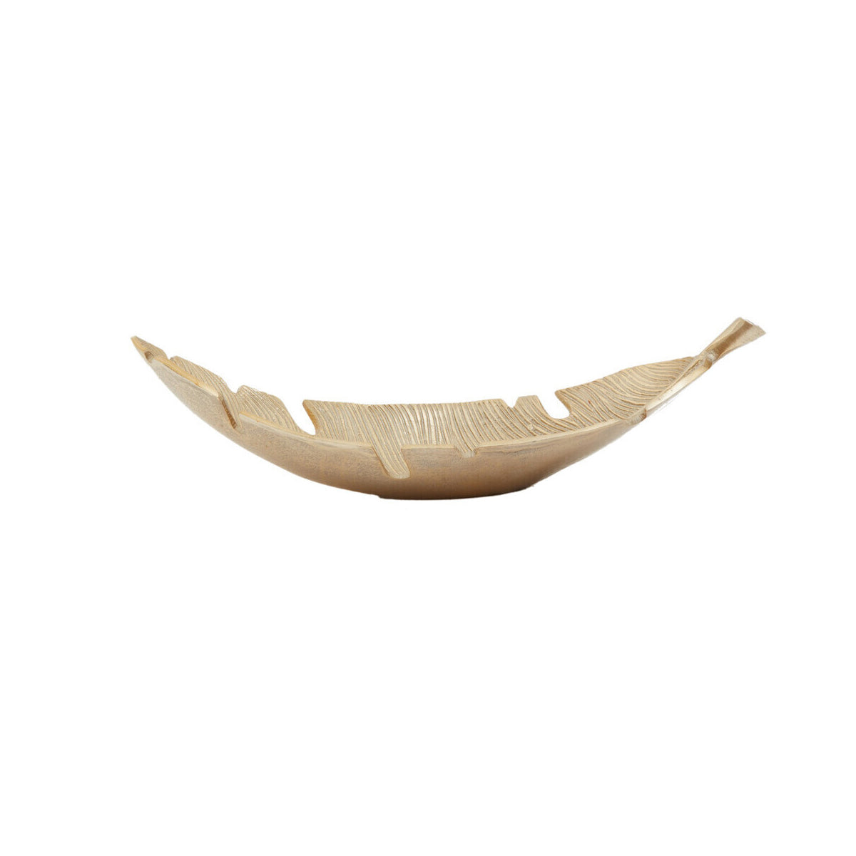 Prato Gold Finish Curved Leaf Dish