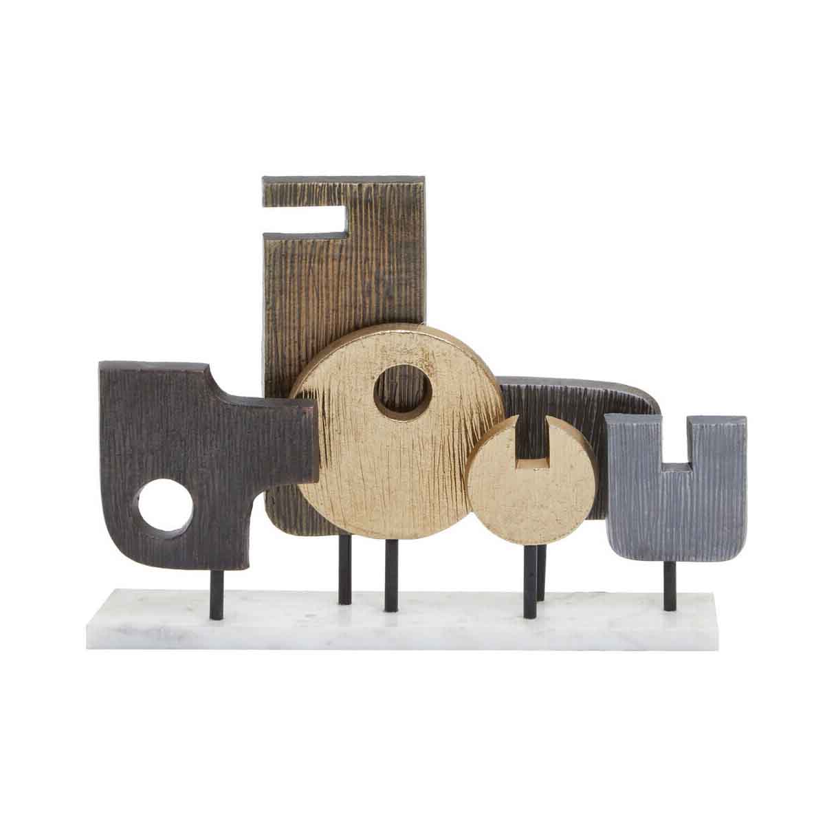 Simbolo Large Assorted Colour Metal Sculpture On Marble Base