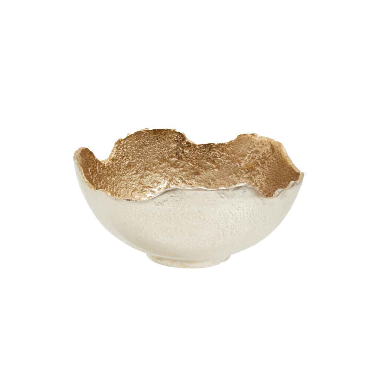 Dion Small Two Toned Silver and Gold Finish Bowl