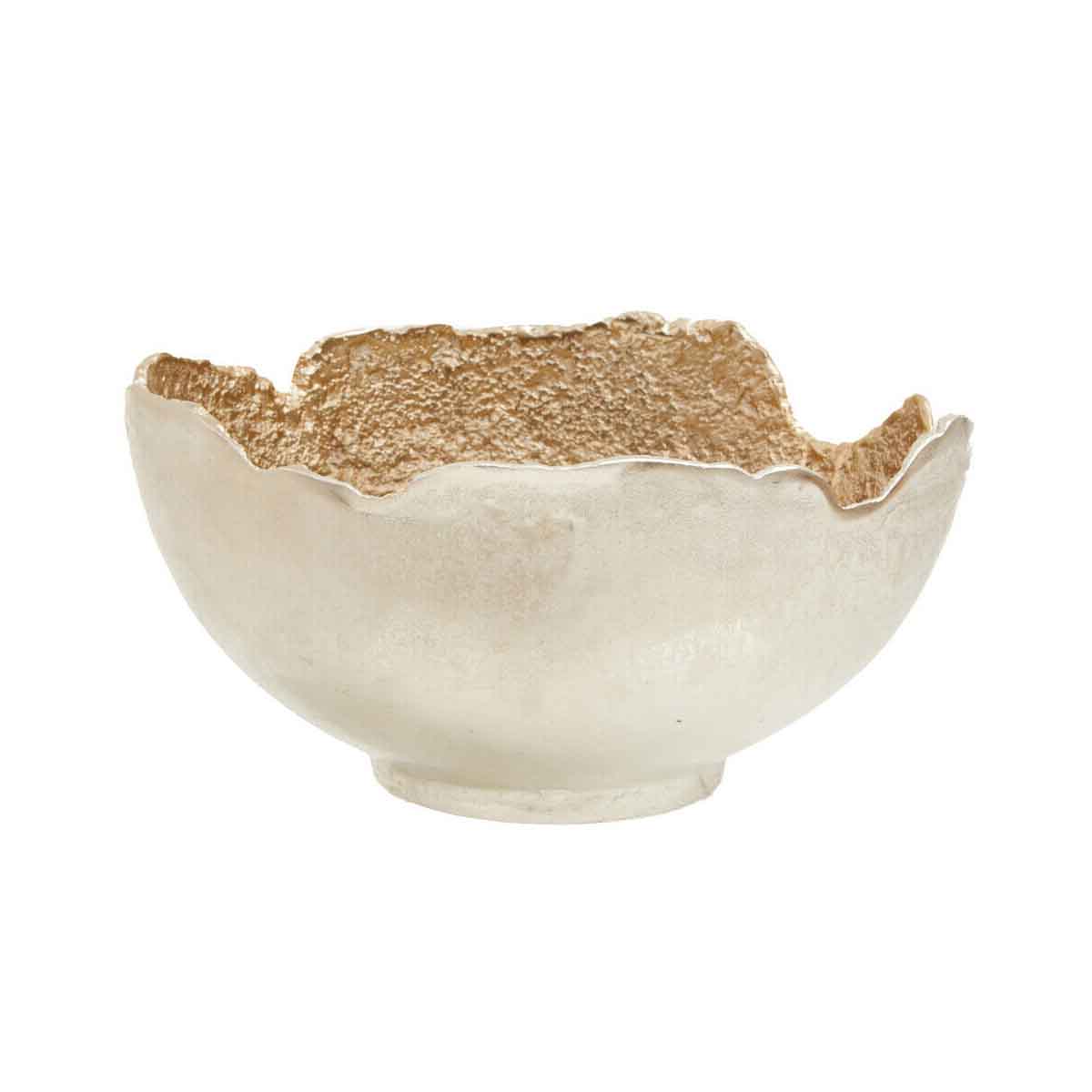 Dion Large Two Toned Silver and Gold Finish Bowl