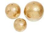 Dion Set Of Three Ombre Silver and Gold Finish Deco Balls