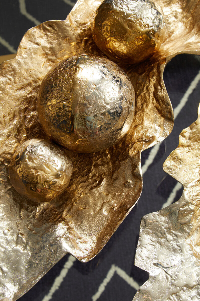 Dion Set Of Three Ombre Silver and Gold Finish Deco Balls