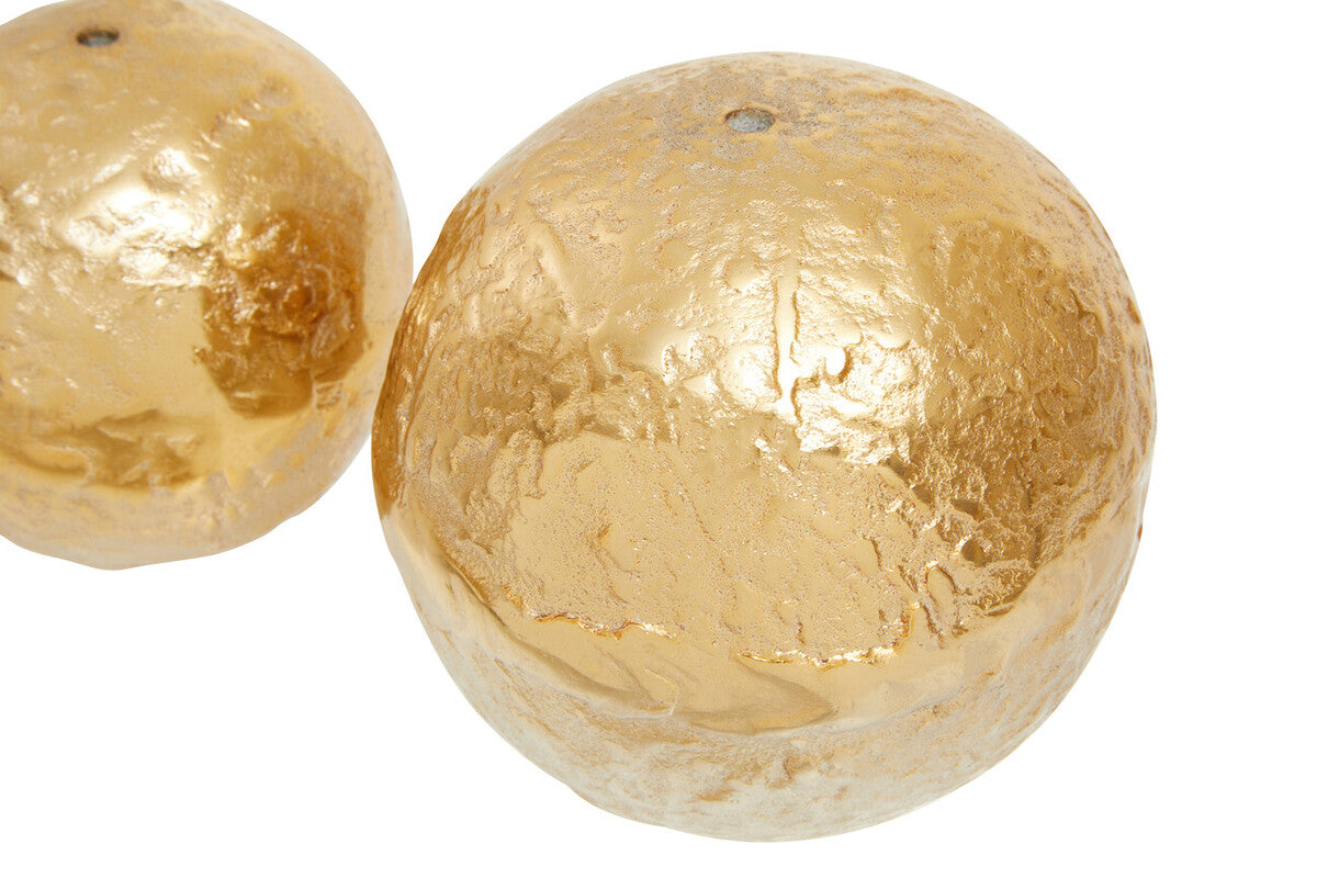 Dion Set Of Three Ombre Silver and Gold Finish Deco Balls