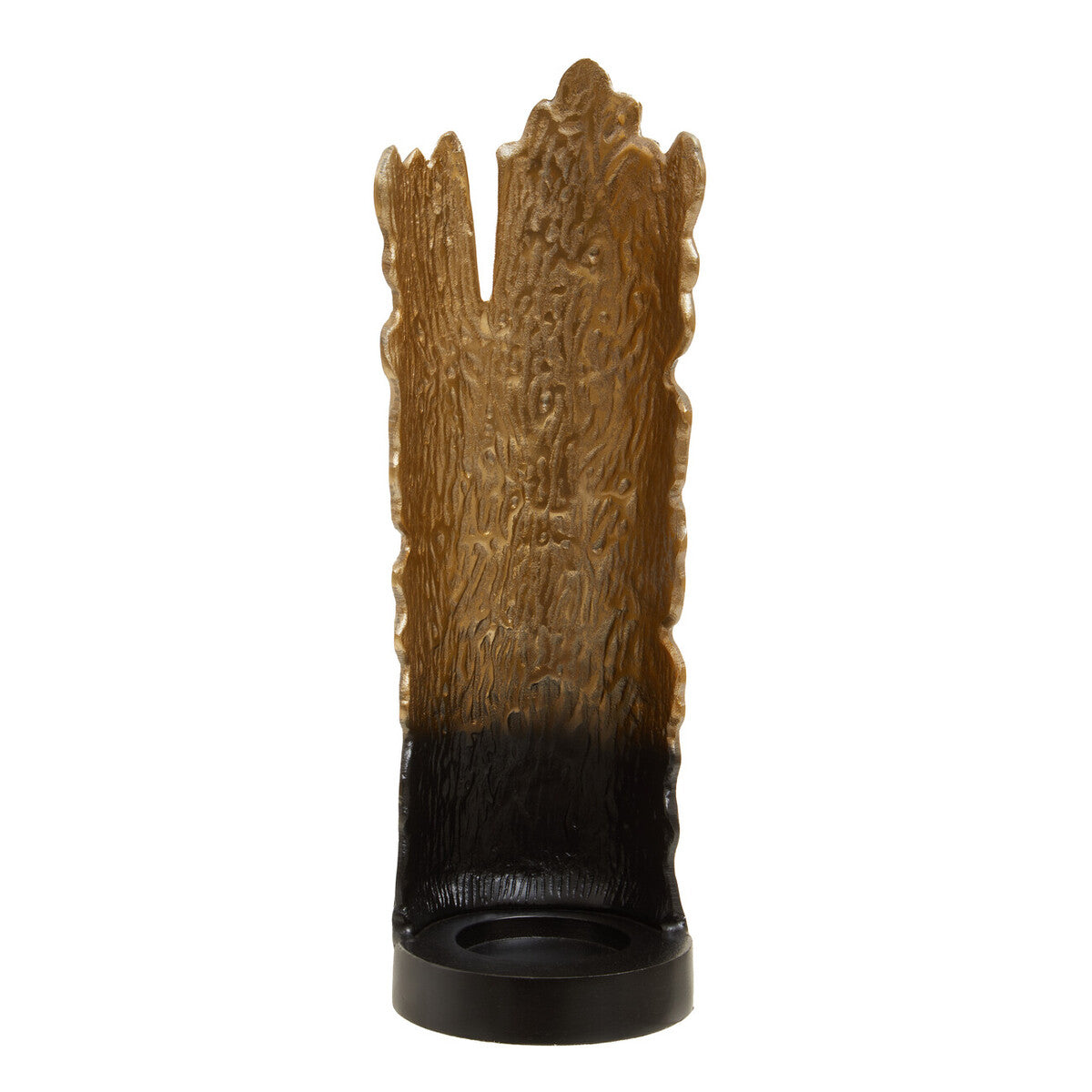 Deomali Black and Gold Finish Large Ombre Candle Holder