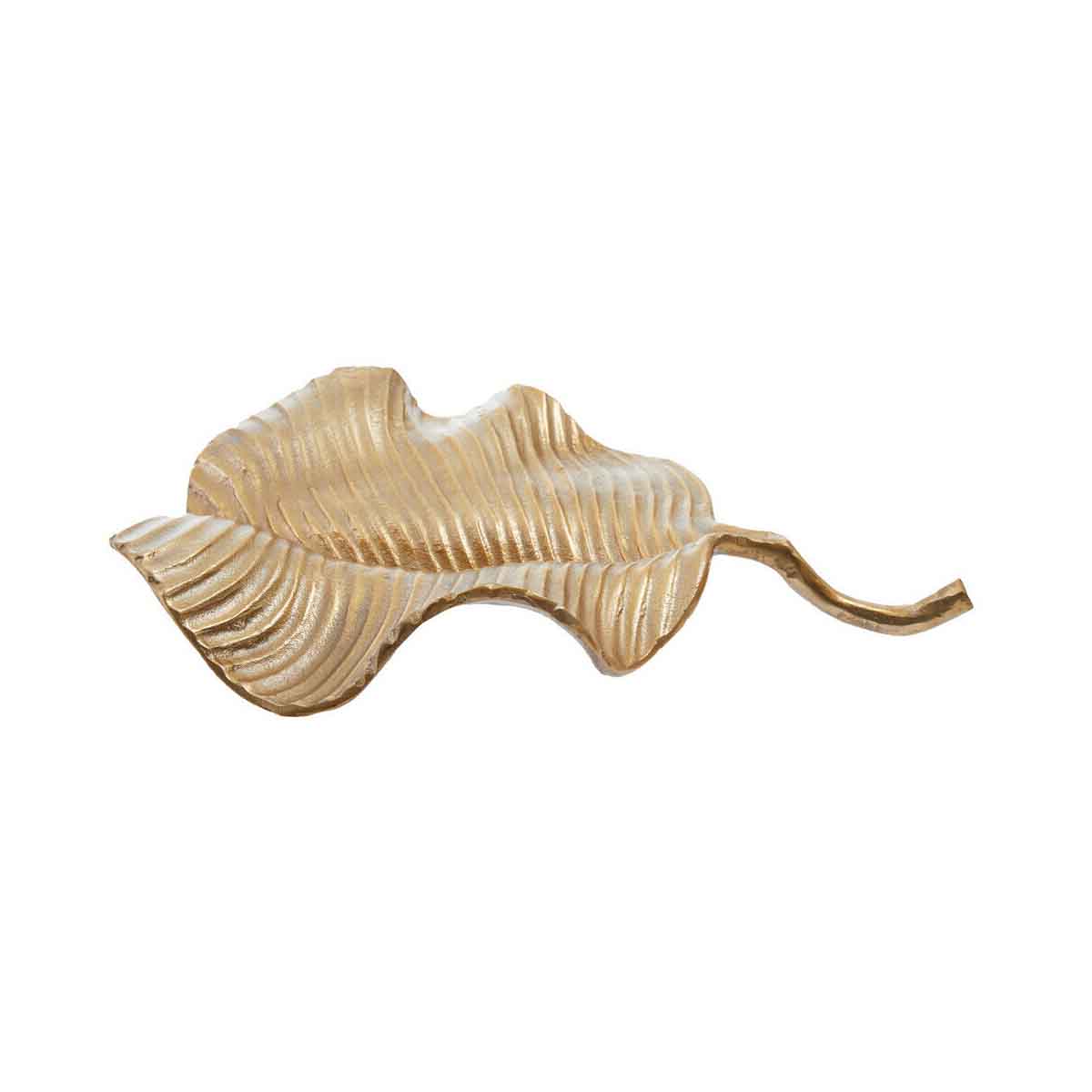 Prato Gold Finish Aluminium Leaf Dish