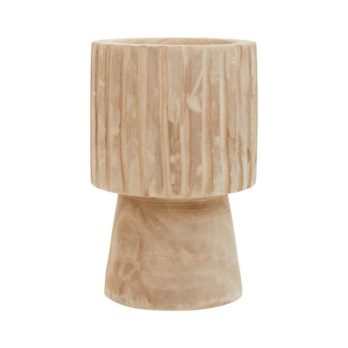 Arlo Engraved Wooden Vase