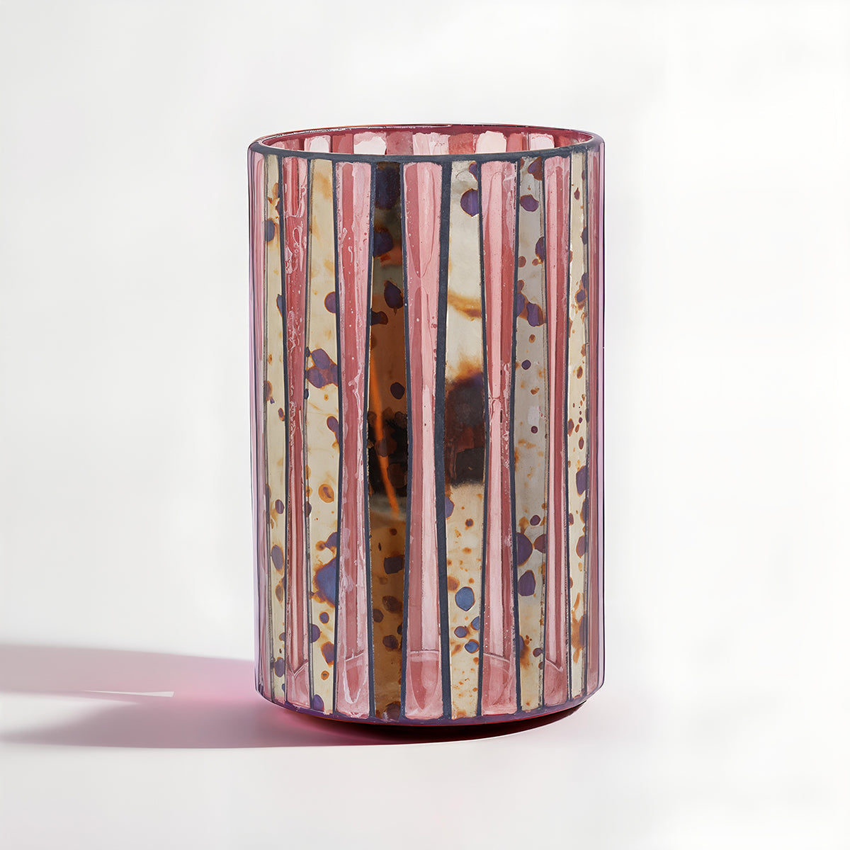 Gaia Pink Mosaic Large Candle Holder