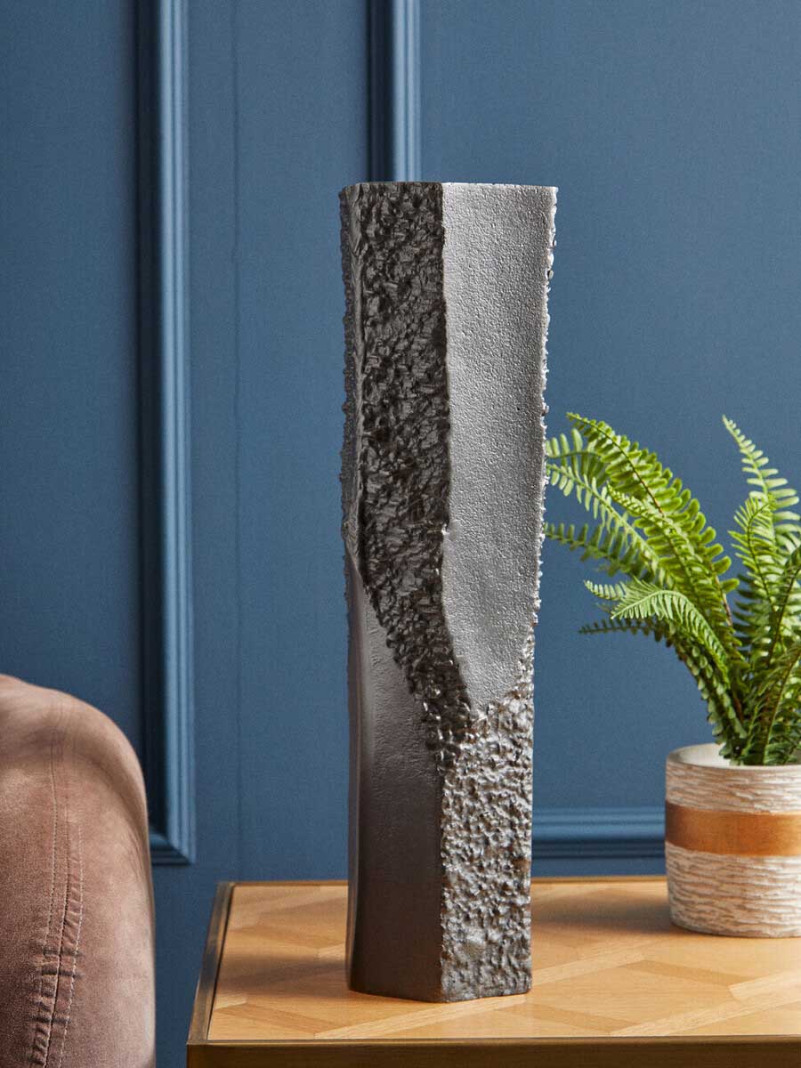 Dante Large Grey Textured Vase