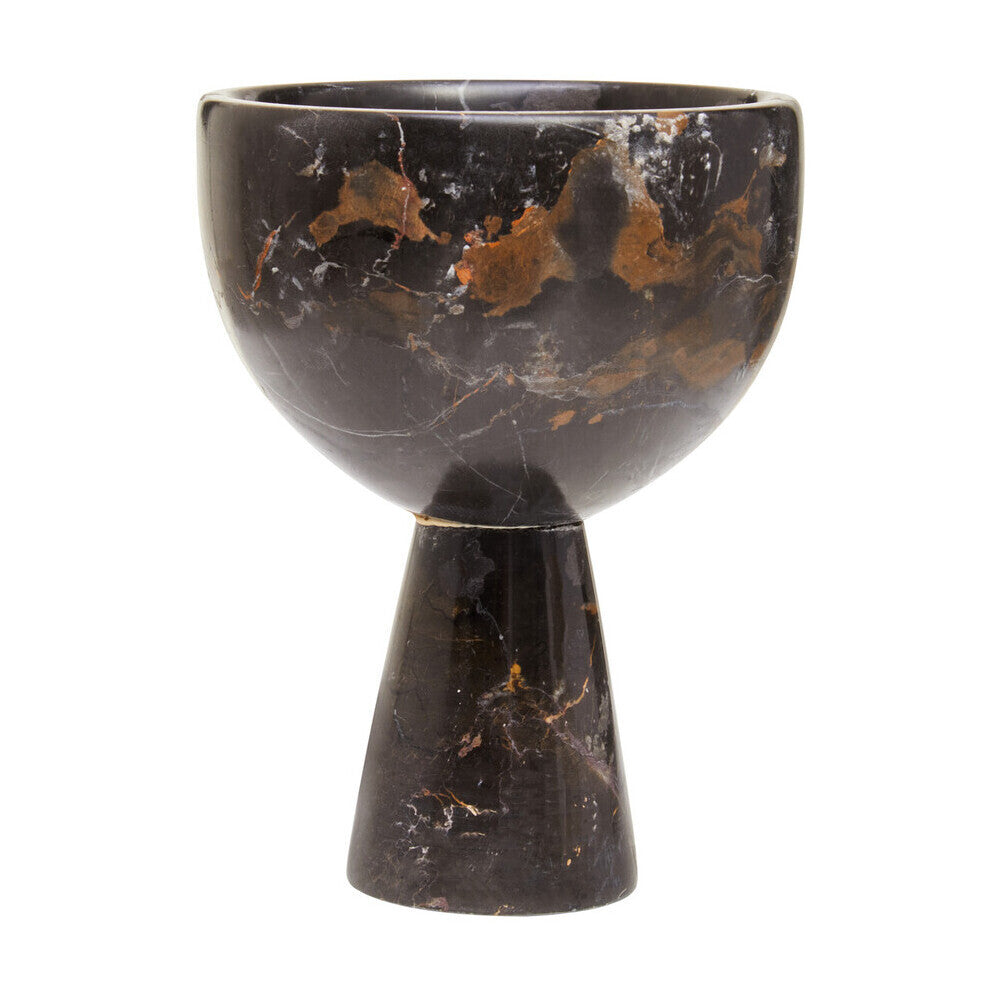 Salmo Small Black Marble Pedestal Bowl