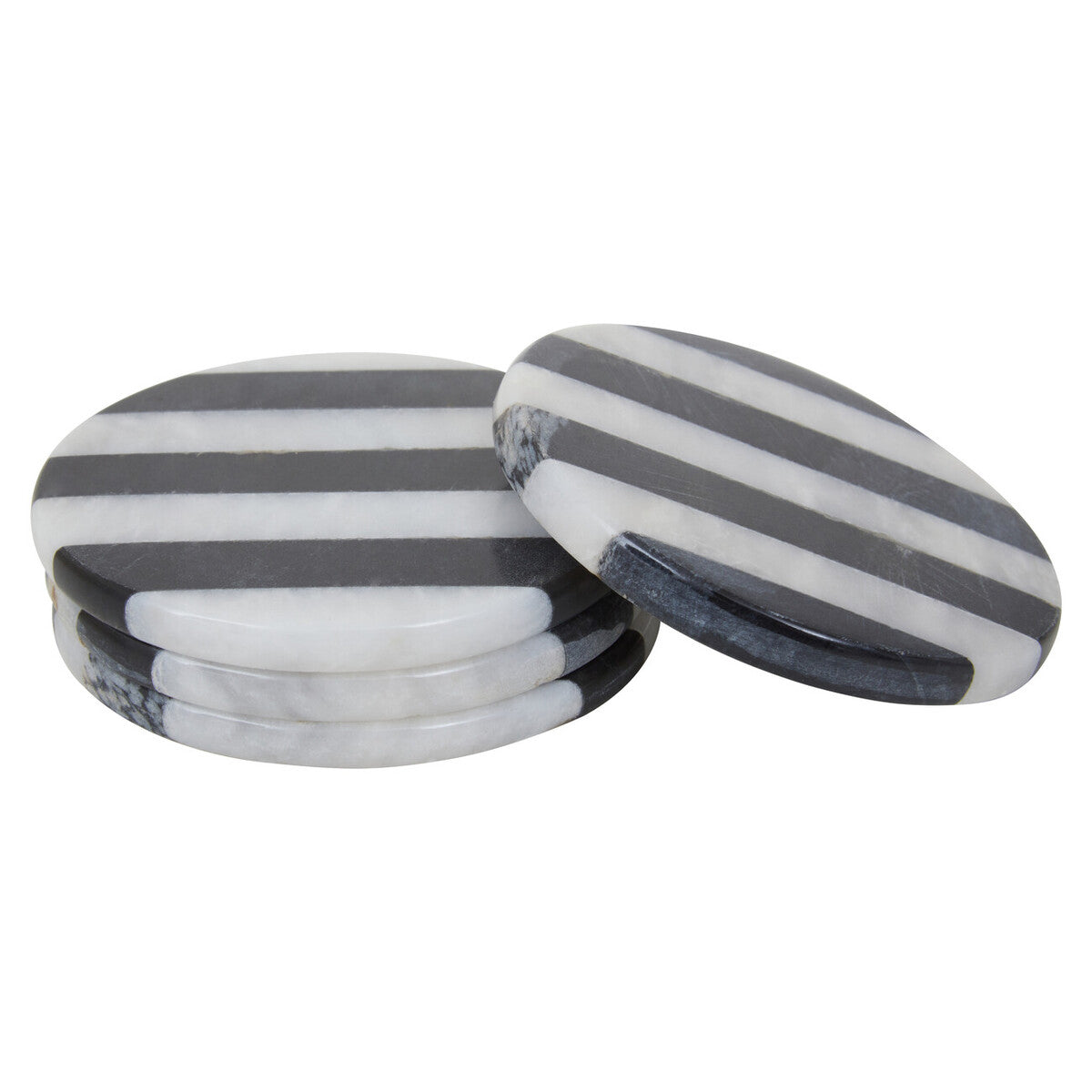 Soma Set of Four Round Striped Coasters